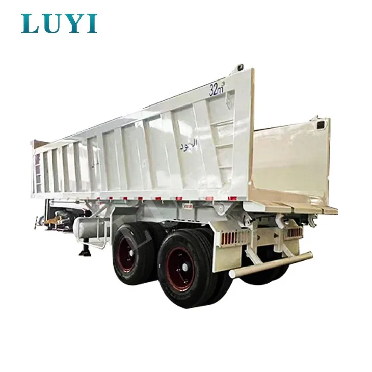 2-osiowa przyczepa do ciężarówki Wysokiej jakości naczepa z wywrotką tylną