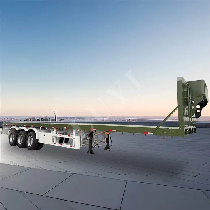 Trzy osi z płaską przyczepą 60 ton odpowiednich dla standardowych pojemników o powierzchni 20 stóp i 40 stóp